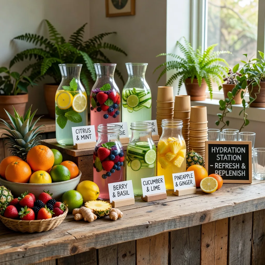 Fresh water and herbal drinks representing healthy daily hydration habits